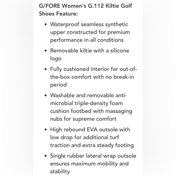 G/Fore Women’s G.112 Kiltie Golf Shoes-Snow/Multi-Size 7.5 NIB ⛳️🔥 - Picture 9 of 11